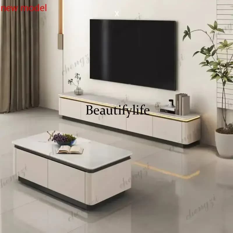N138Small Italian Tv Cabinet Solid Wood Designer Storage Vintage Tv Cabinet Nordic Luxury White Muebles Para Hogar Furniture Hom