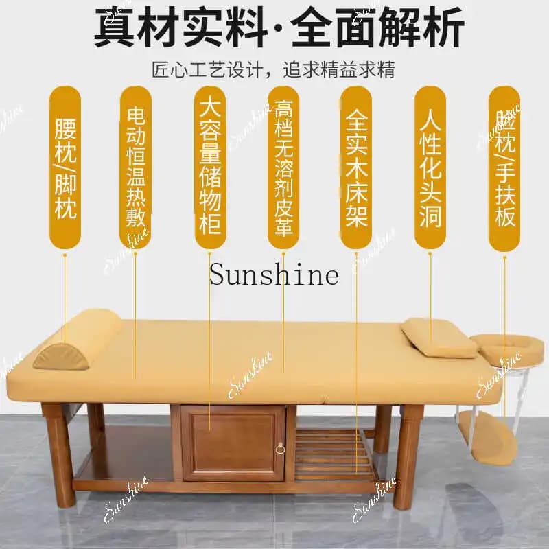 Beauty bed, special wood latex essential oil for beauty salon club, push back physiotherapy  TF