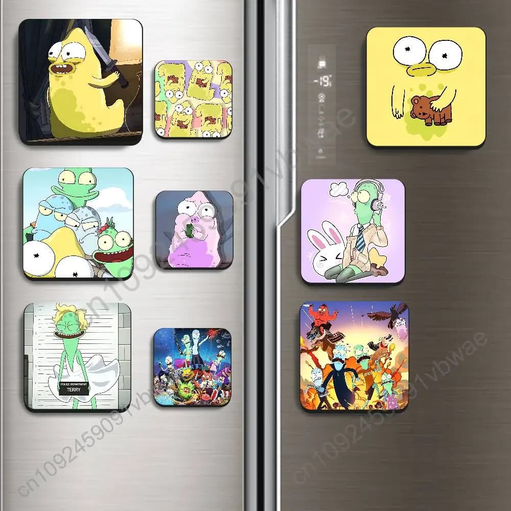 Appearing cute and harmless Solar Opposites Magnetic Sticker Fridge Magnets No Falling Off Fit for Refrigerators All Metal