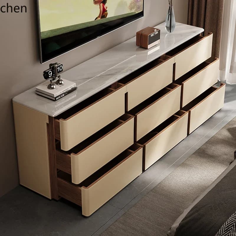 HYSdining side against the wall integrated locker saddle leather locker bedroom bedside storage solid wood