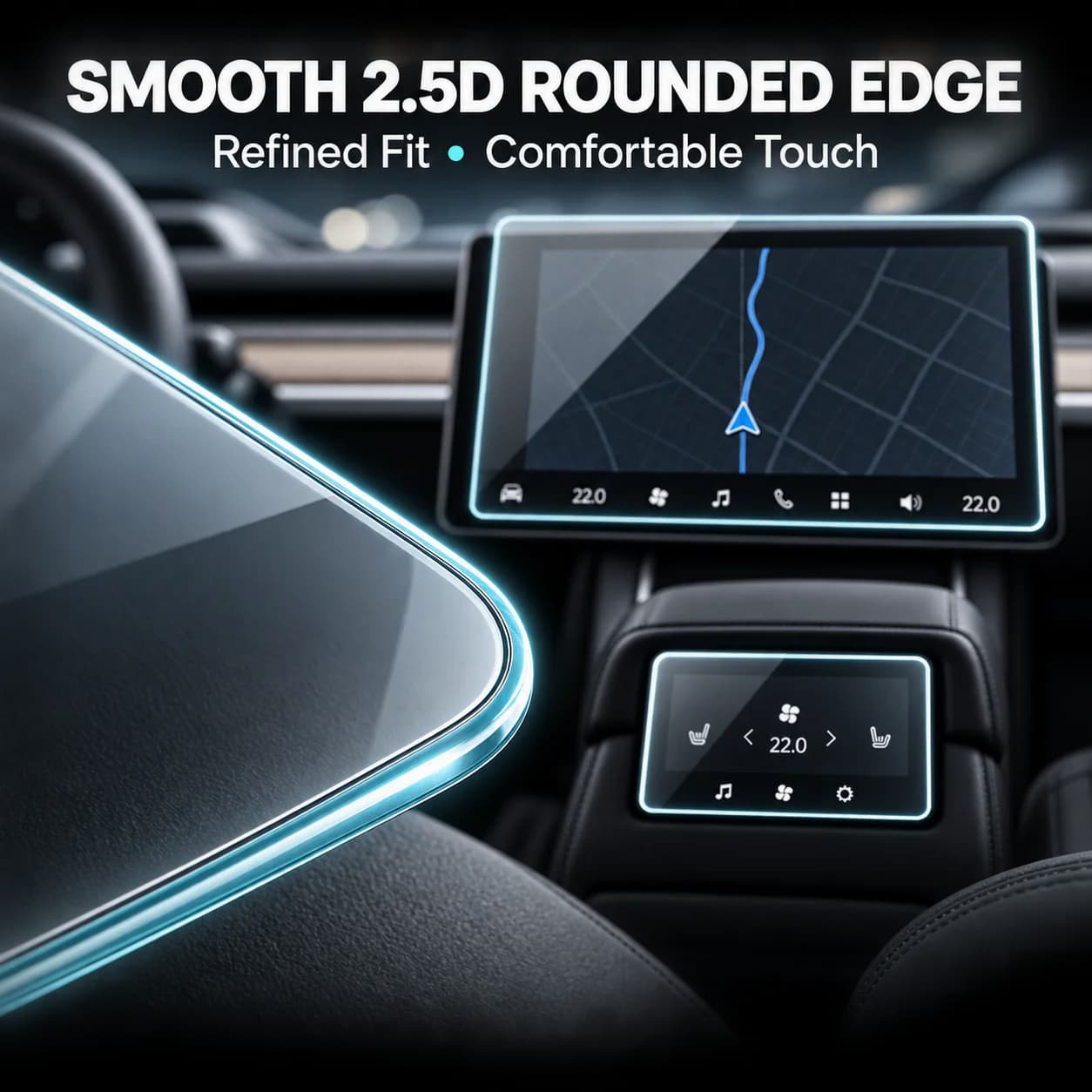 15.4/16 Inch Glass Screen Protector for Tesla Model Y YL Juniper Model 3 Highland 2024-2026 Front Rear Navigation Display Film