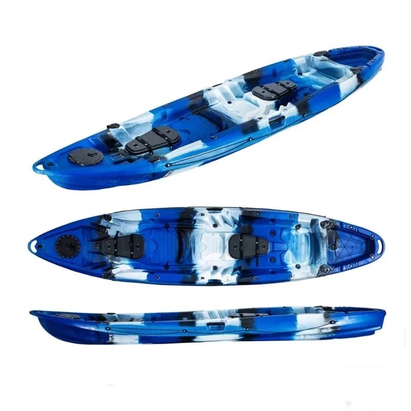 Seater Rotomolded Plastic Kayak Fishing Boat With Chair Backrt & Rod Holders, Lake River Outdoor Activiti