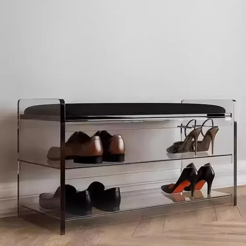 DSA luxury household door solid wood shoe change stool living room advanced long stool shoe cabinet
