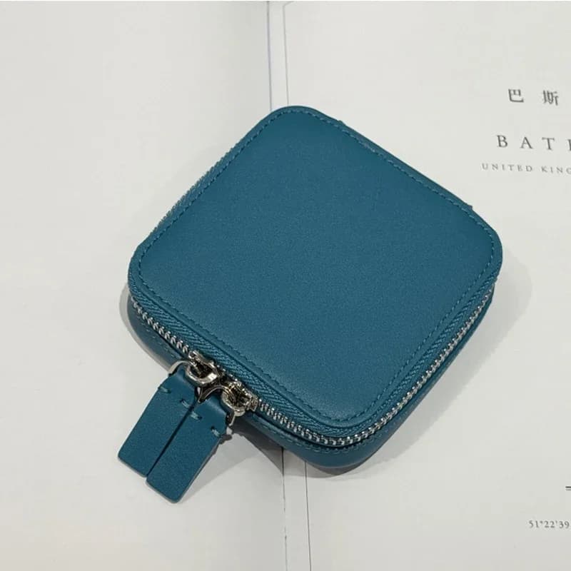 Leather jewelry box, earring jewelry accessory storage box, portable jewelry accessory box, earring and ear pin independent stor