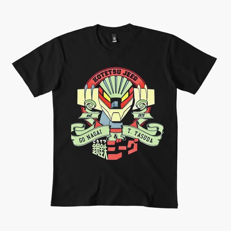 80s Classic manga Mecha Graphic clothes 0405 Anime kotetsu Jeeg the avenger Steel Jeeg Robot t shirt Short-sleeve All size tops