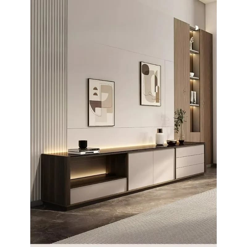 LTT Italian light luxury high-end living room floor-to-ceiling storage and storage integrated cabinet
