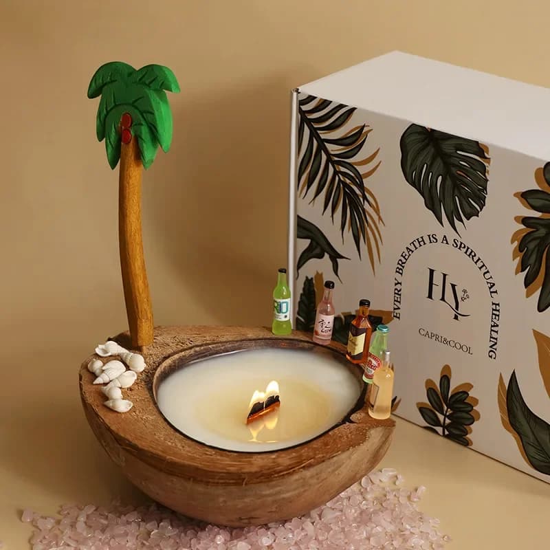 Coconut Soy Wax Candle, Home Fragrance Decoration, Creative Gift for Friends, Party Decoration