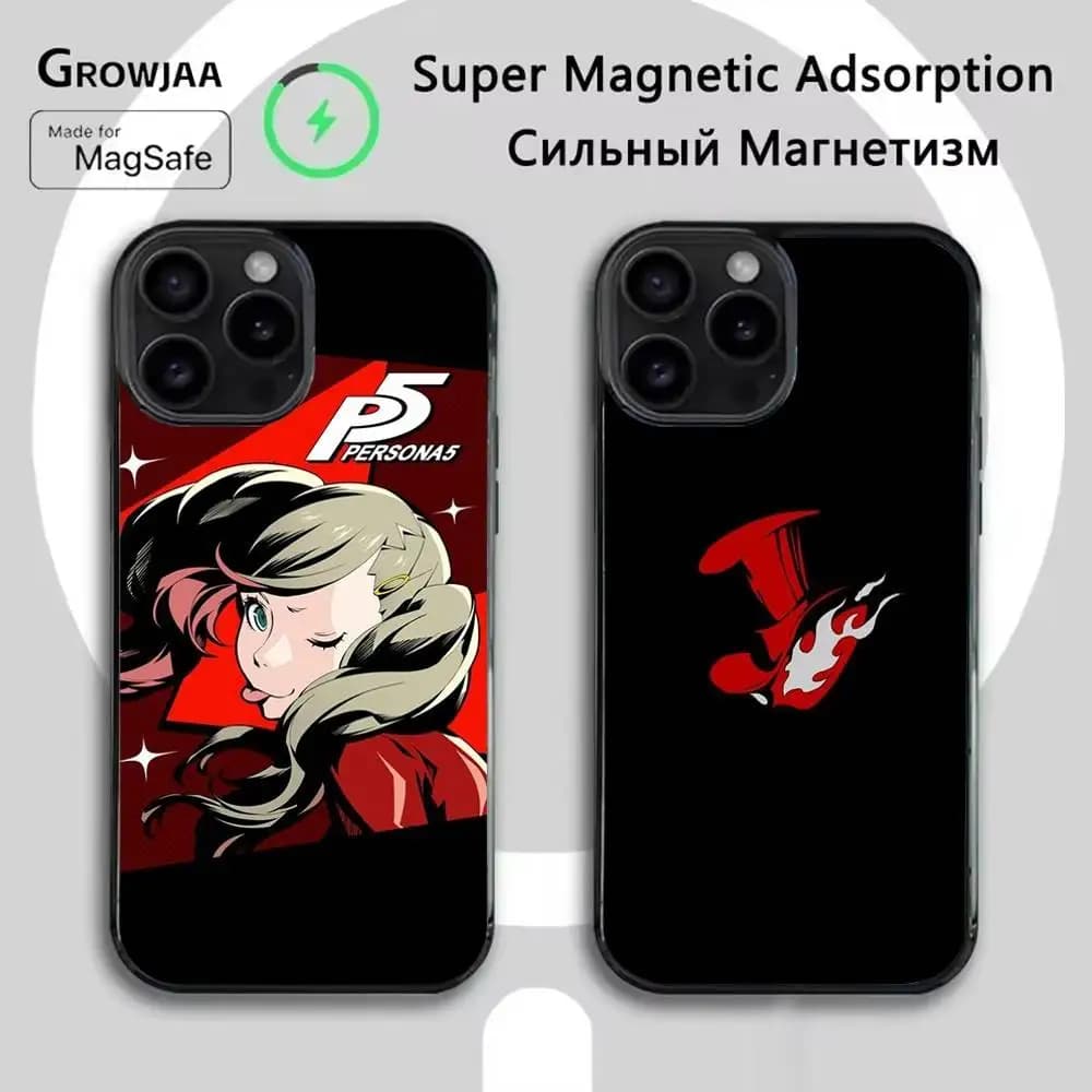 Game P-Persona 5 Phone Case For iPhone 16e,16,15,14,13,12,11,Plus,Pro,Max,Mini Magsafe Magnetic Wireless Charging