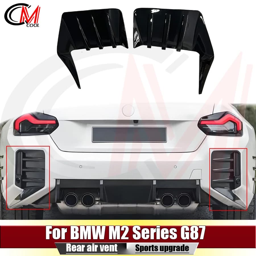 For BMW M2 Series G87 Rear Bumper Air Vents Rear Bumper Gloss Black Wind Blades and Corner Trim