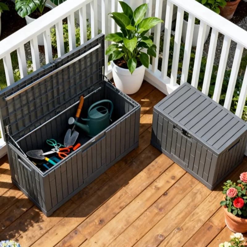 Waterproof Outdoor Patio/garden Storage Box with Lock  Large Capacity Deck Box Suitable for Storing Tools and Gardening Supplies
