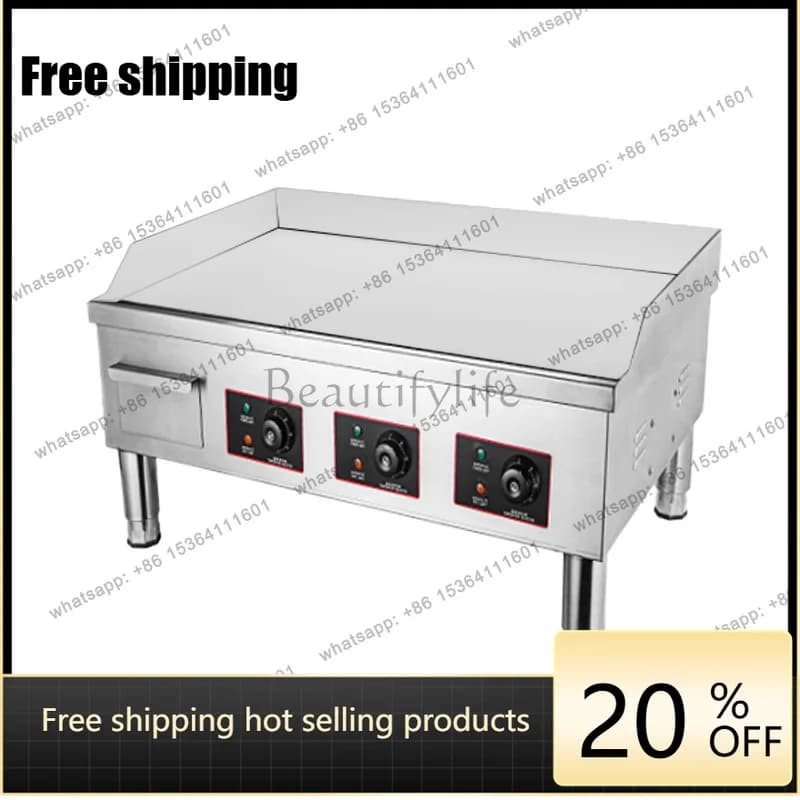 LS Electric Large Fully Flat Grill Hand-grabbed Pancake Teppanyaki Machine Pancake Frying and Baking Equipment