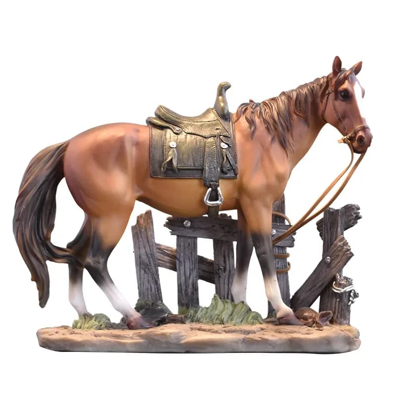 XCX light luxury resin running horse ornament home living room office desktop lucky handicraft decoration