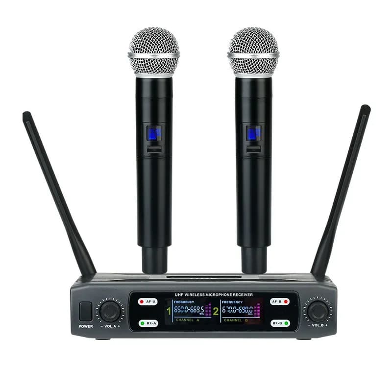 Wireless microphone one for two, host the stage professional wireless dynamic microphone