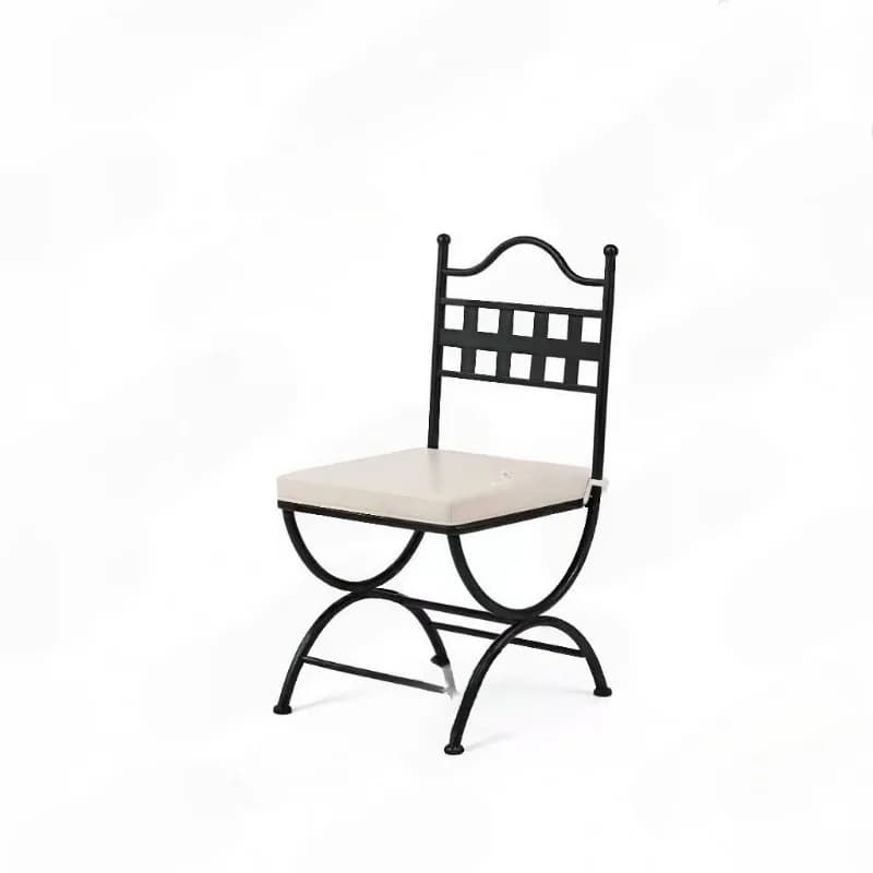 American retro open-air wrought iron chair, outdoor balcony back chair, restaurant villa homestay courtyard casual dining