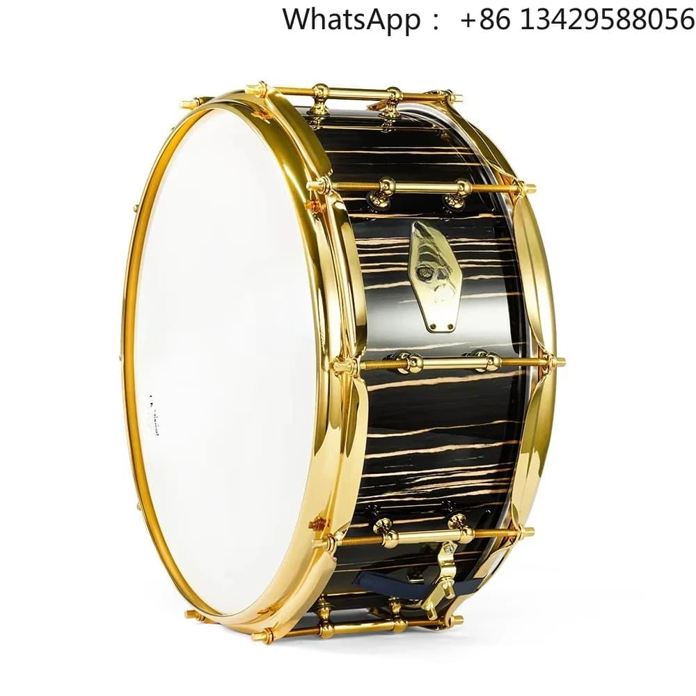 Professional Grade Snare Drum Set Factory Direct Thickened Ebony Stainless Steel Maple Material Mesh Brass Musical Function