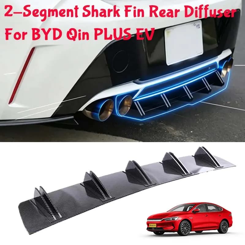For BYD Qin PLUS EV Shark Fin Rear Diffuser Split Chassis Spoiler Auto Aerodynamic Parts Aerodynamic Modification