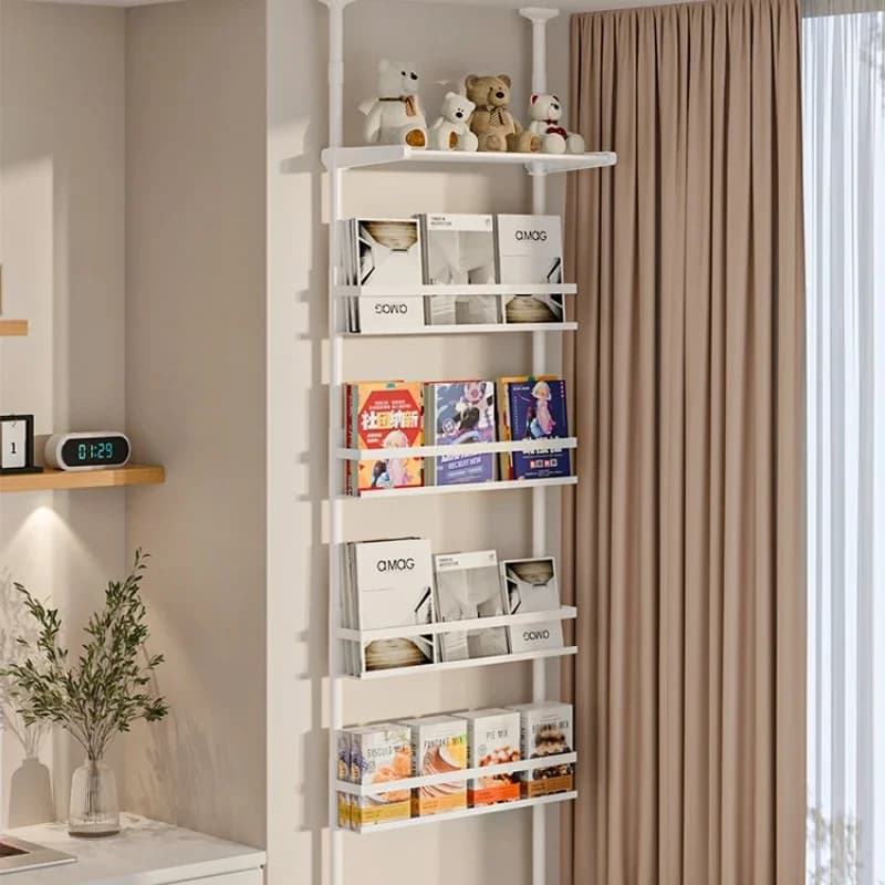 bay window storage artifact shelf bedroom bookshelf, bookcase top sky no punching balcony stand crevice windowsill storage