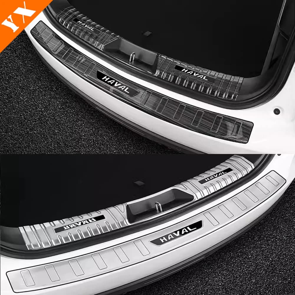 For GWM haval h6 2021-2024 2025 Accessories Stainless Black Silver Trim Car Rear Trunk Protector Plate Anti Hit/Dust sill Cover