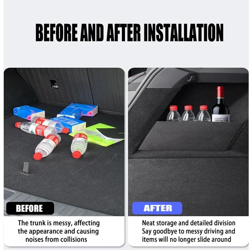 For Hyundai Sonata DN8 2020~2025 Car Thickening Organizer Trunk Side Partition Trunk Interior Storage Box Parts