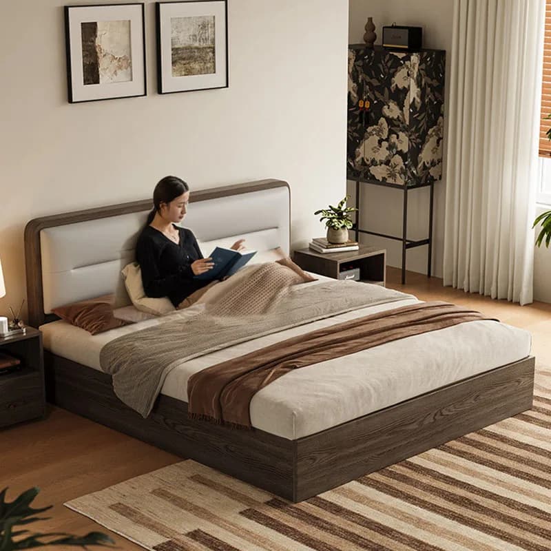 Luxury Floor Bed Modern Girls Wooden Frame Queen Double Design Sleeping Bed Full European Letto Matrimoniale Trendy Furniture