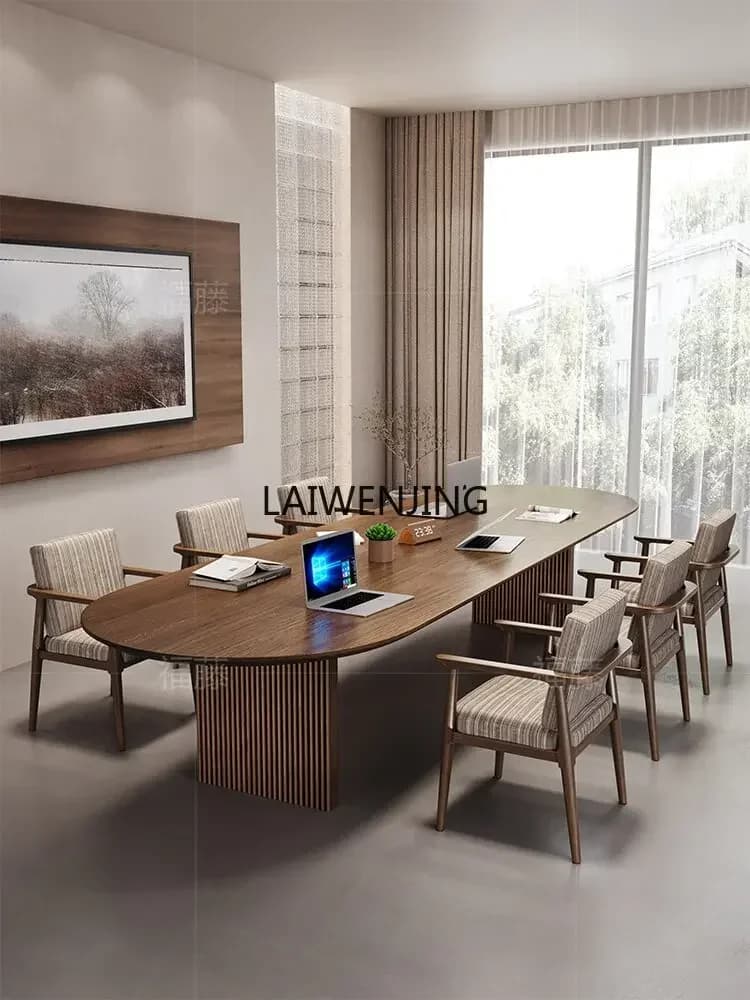 MJY solid wood meeting simple living room large board long table industrial style table and chair combination