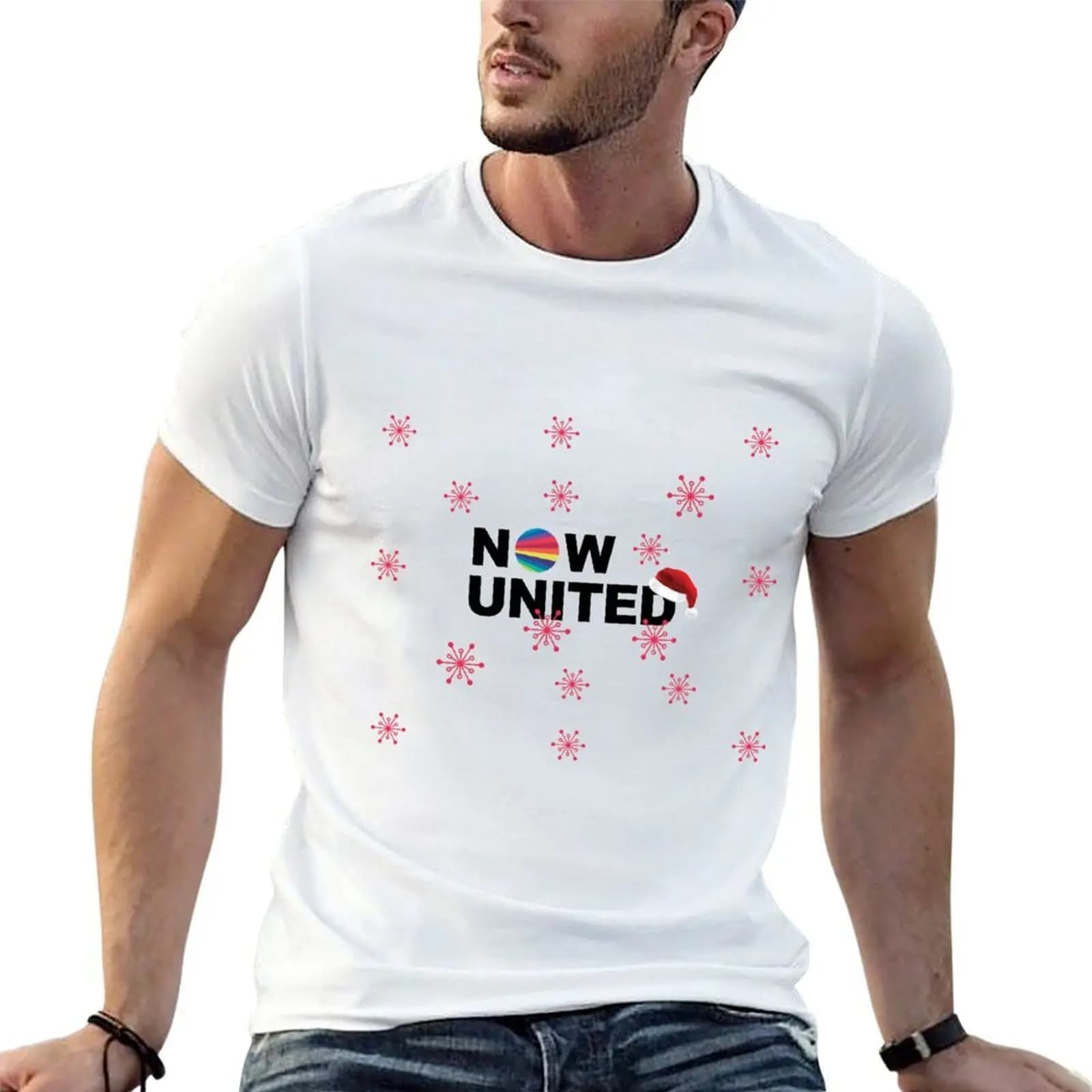 NOW UNITED SNOW FLAKE T-Shirt cheap stuff aesthetic clothes Short sleeve tee men
