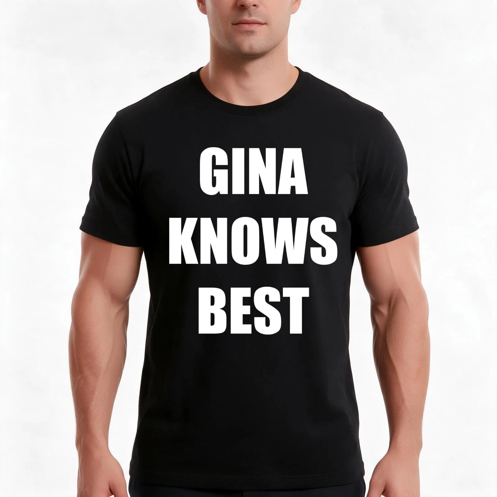 Gina Knows Best T-Shirt, Summer Casual Cotton Tee, Oversized Streetwear Tops, Vintage Graphic Print, Loose Fit Short Sleeve