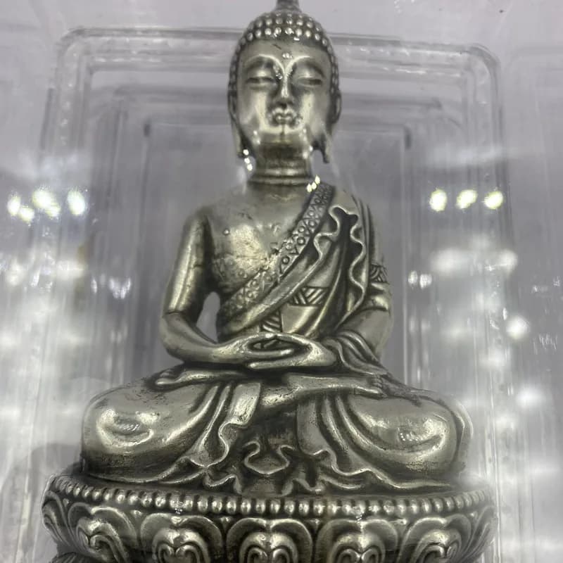 Handcrafted -style bronze Buddha figurines, Tibetan Buddhist Shakyamuni and Yellow Tara box ornaments