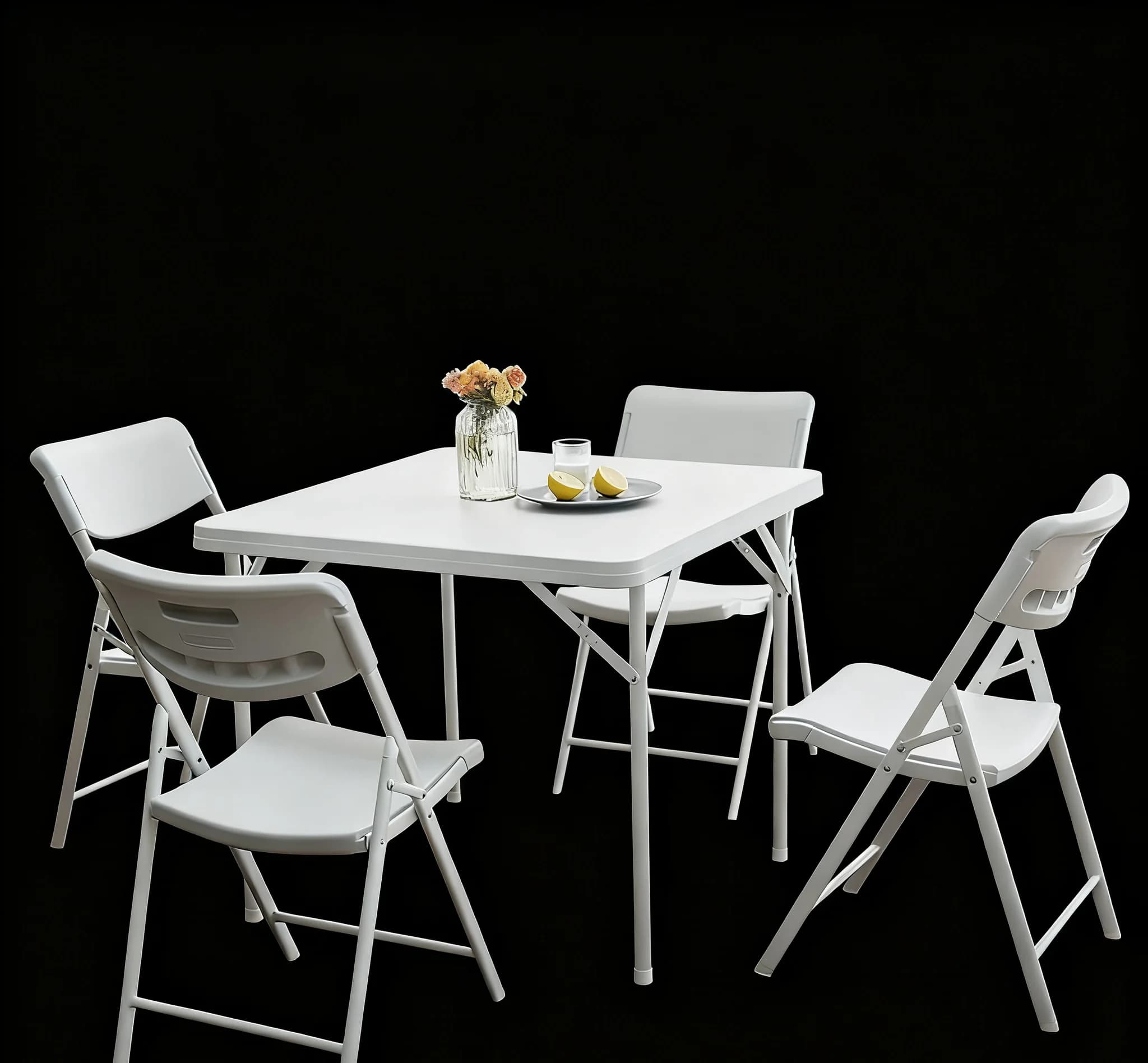 Factory Direct Sale Modern Simple Folding Chair Outdoor Plastic Office White Home Backrest Portable Conference Activity Chair