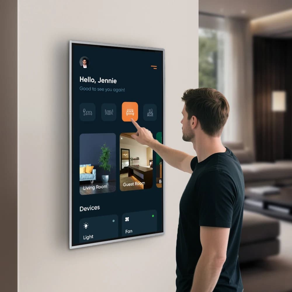 Android 14 Ultra Thin All in One  32 43 50 Inch  Wall-Mounted Digital Display Touch Screen Marketing Advertising Display