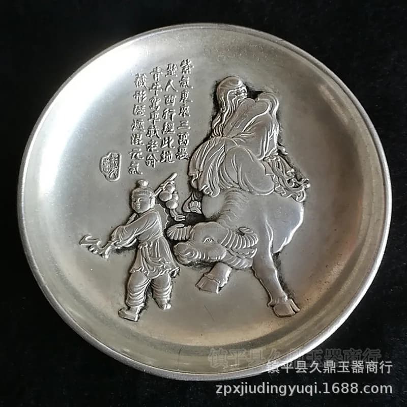 Miscellaneous Copperware, Silver Ornament Plate, Antique Decorative Pieces for Home and Office