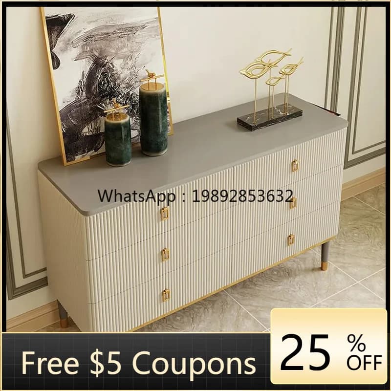 1LYY Light Luxury Chest of Drawers Living  Multi-Functional Storage  Bedside Storage Three-Four Drawers Wall-Mounted Lacquered