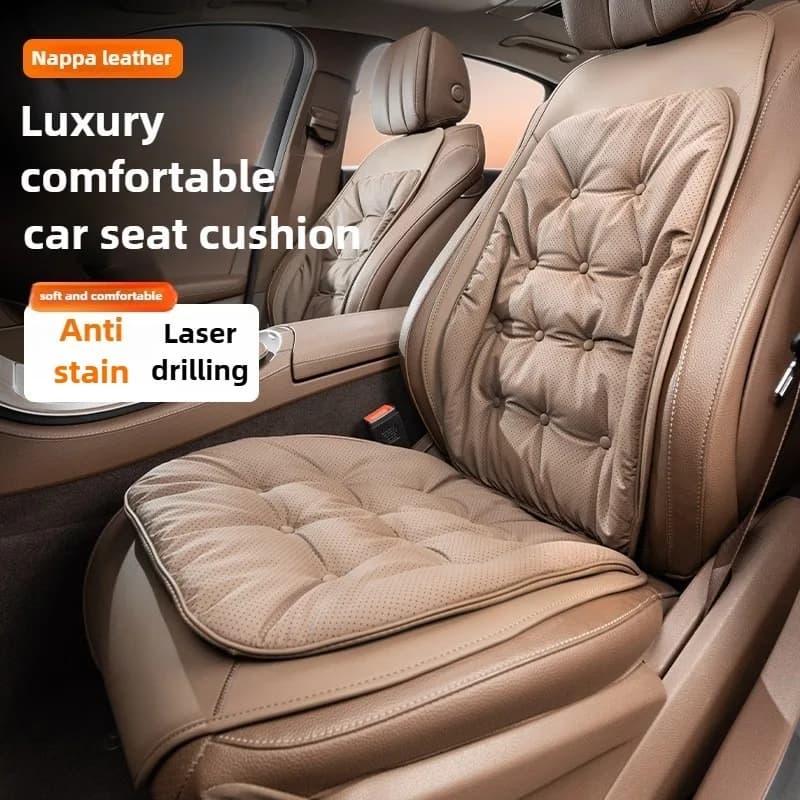 Luxury Nappa Leather Car Seat Covers Full Set Four Season Universal Seat Cushion Car Accessory Car Front Rear Seat Protector Pad