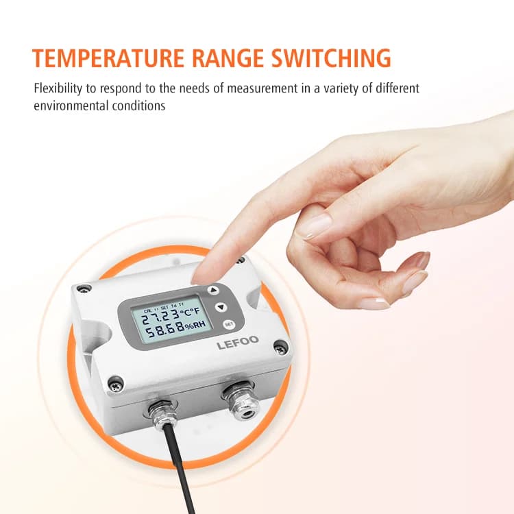 LFH70 RS485 LCD Temperature and Humidity Transmitter Warehouse Coffee Bean Greenhouse Growing Room - OEM/ODM Customizable