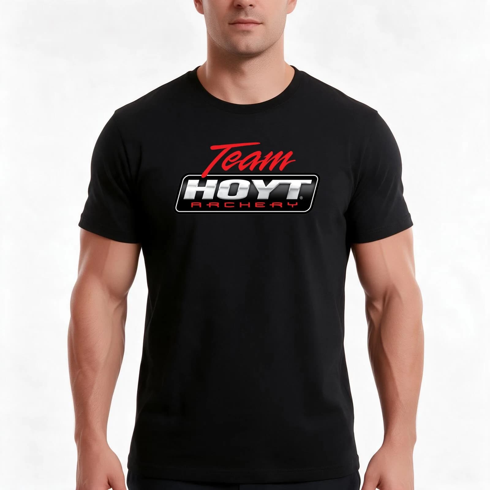 Team Hoyt Archery Logo T-Shirt, Summer Casual Cotton Tee, Oversized Streetwear Tops, Vintage Graphic Print, Unisex Men Women