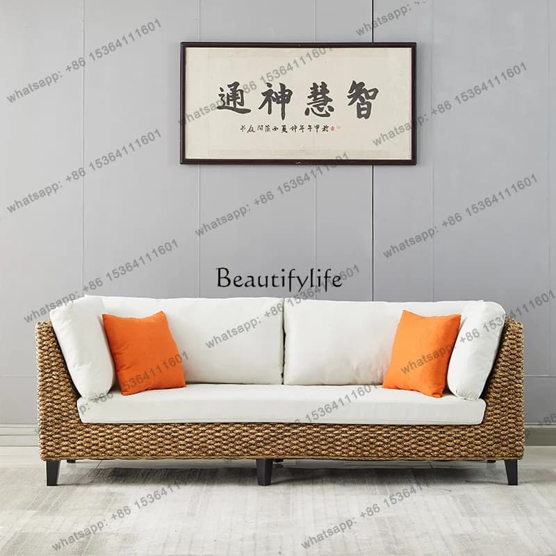 XX Small Apartment Rattan Sofa Furniture Combination Hotel Living Room Rattan Leisure Chair