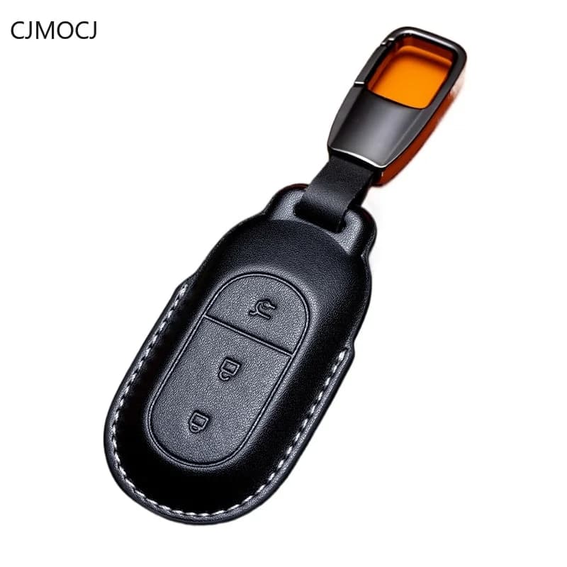 Premium Genuine Leather Key Cover Case for Leapmotor T03 / C11 / S01 / C01 (2024) - High-End Protective Key Fob Shell Keychain