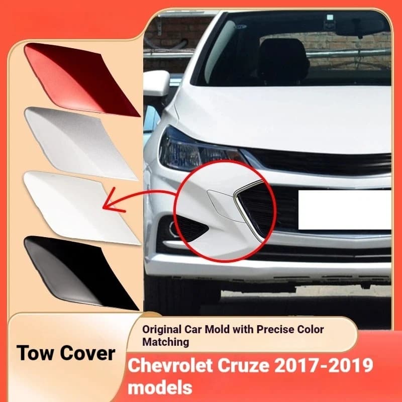 Fits 17-19 Chevrolet Cruze Trailer Cover Front Bumper Tow Hook Tow Rope Cover Accessories
