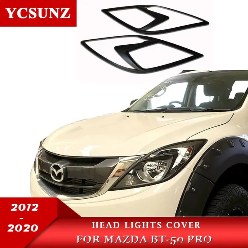 Car Accessories Matte Black Headlight Cover For Mazda BT50 BT-50 2012 2013 2014 2015 2016 2017 2018 2019 2020 Double Cabin