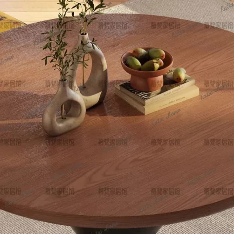 LD French Round Dining Table Retro Solid Wood Creative Dining Table Designer Antique Home Furniture
