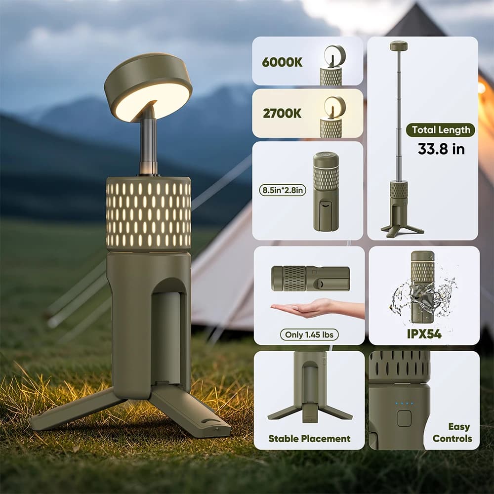 Telescopic LED Multifunction Magneti Lantern CE Certified White LED Camping Lamp for Outdoor Adventures