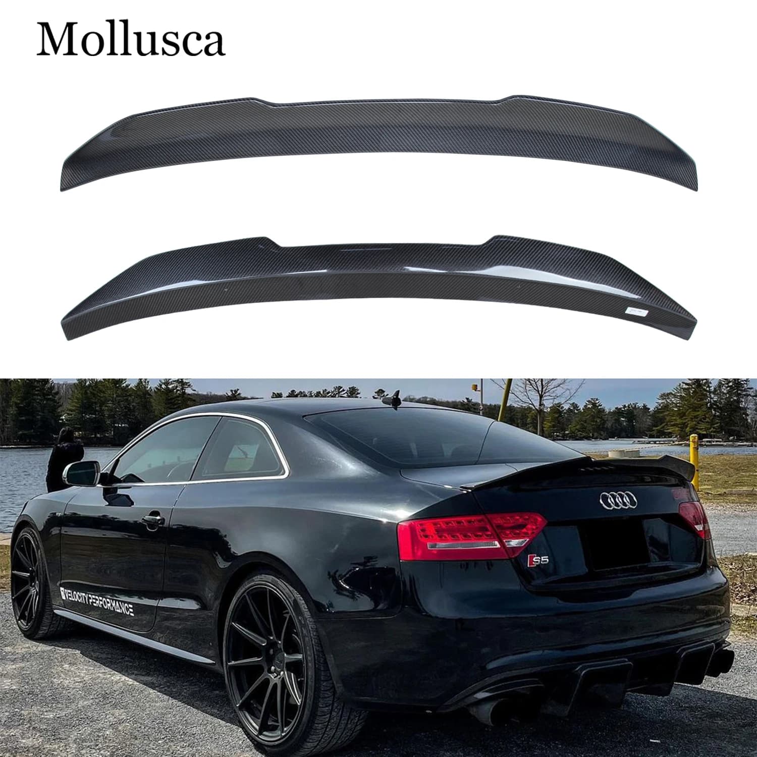 For AUDI A5 B8 B8.5 2Door Coupe 8T3 PSM Style Carbon fiber Rear Spoiler Trunk wing 2007-2017