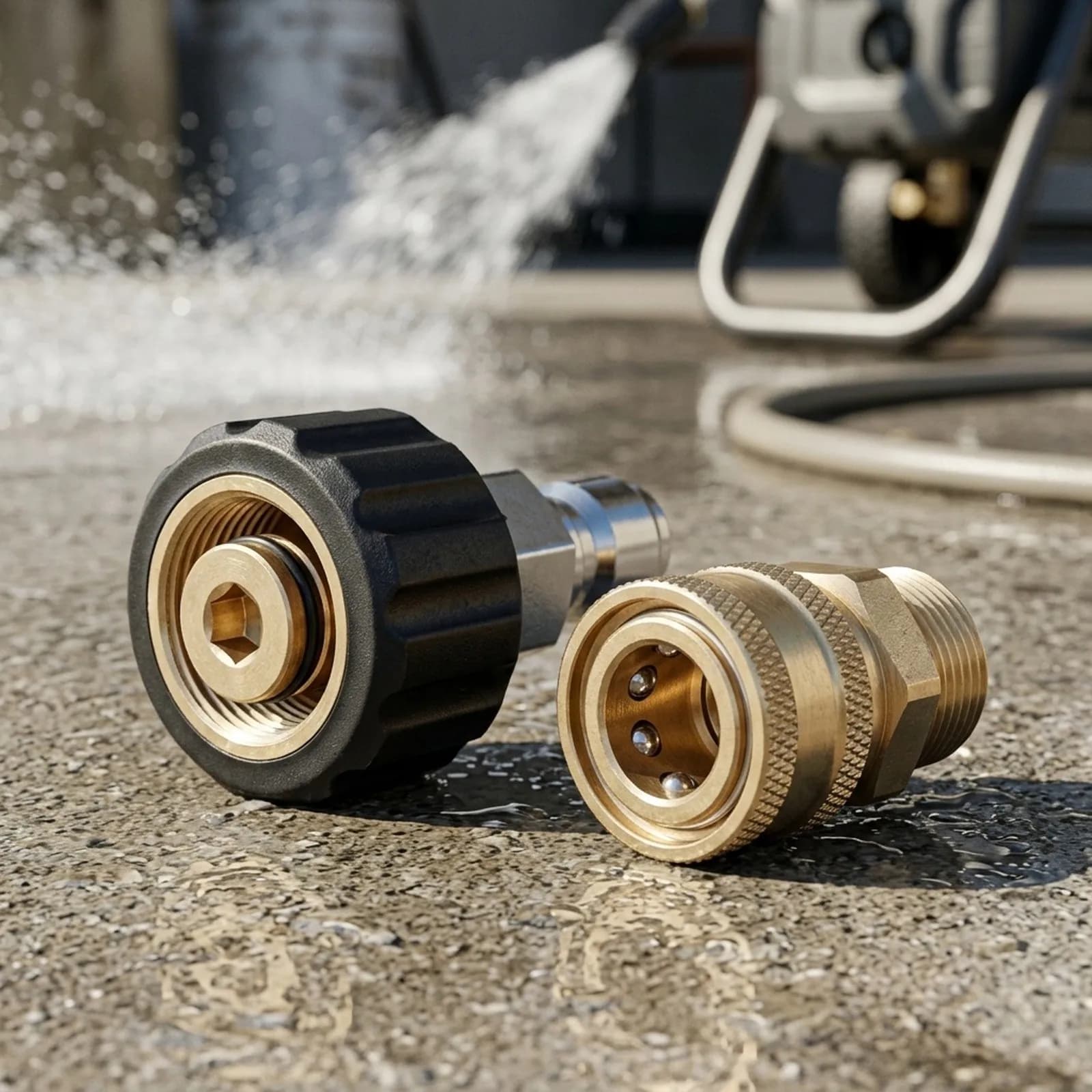 Convenient Pressure Washer Adapter Quick Connect Washing 15mm 5000 PSI Connector Couplers Hose for m22 Pump Set