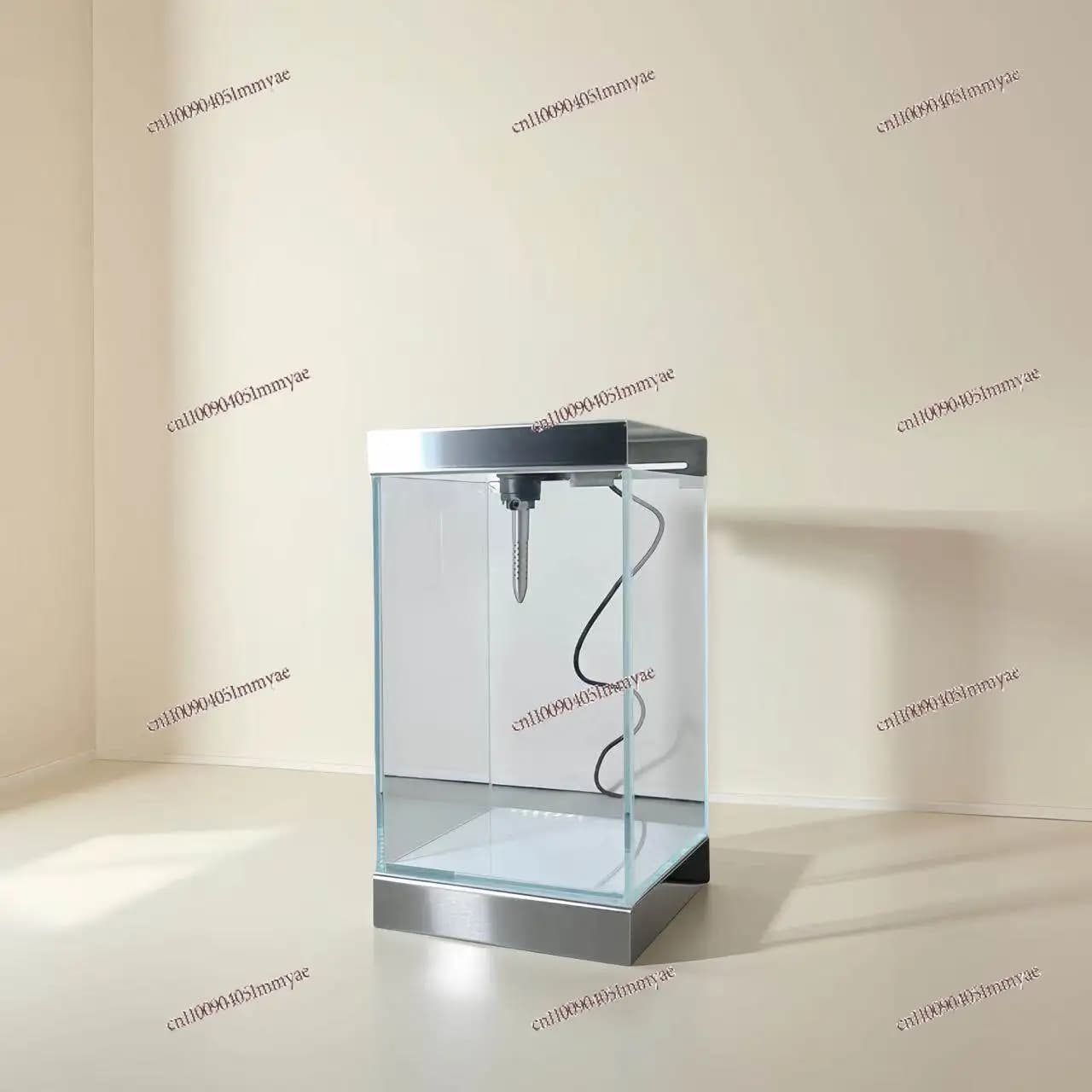 Stainless steel desktop fish tank shelf lid micro tank lift