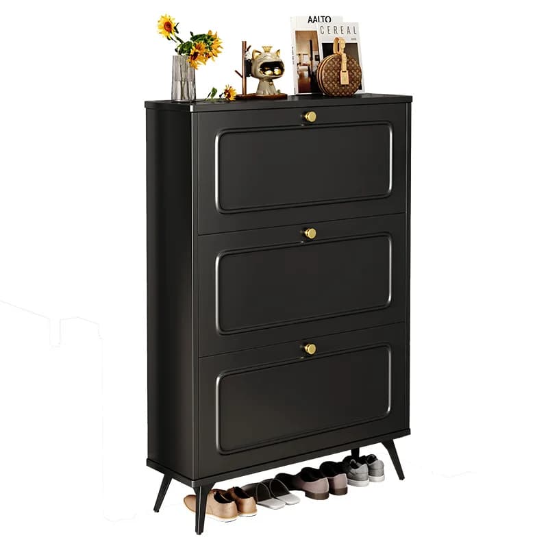 Large capacity living room entrance wooden shoe rack cabinet multi-layer storage dust corridor home entrance shoe rack