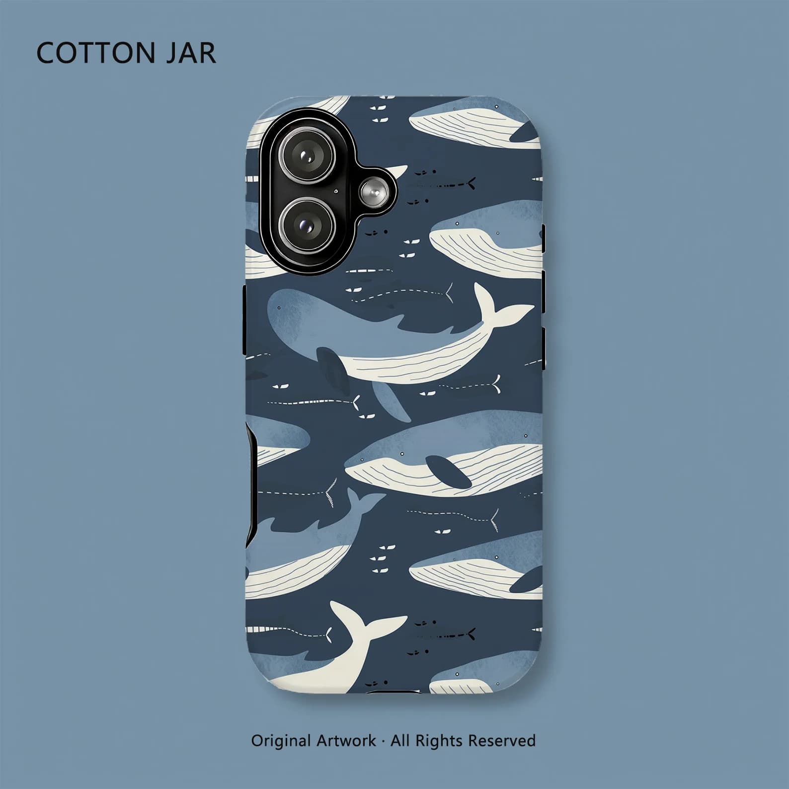 Cute Illustrated Whale Ocean Case For iPhone 15 14 13 Pro Max 17 16 Plus 12 Magnetic Wireless Charging Shockproof Back Cover
