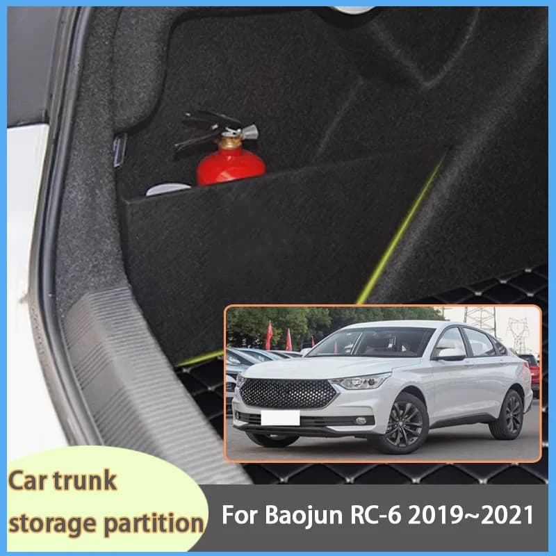 For Baojun RC-6 2019~2021 2020 Car Organizer Thickening Trunk Side Partition Trunk Interior Storage Box Parts