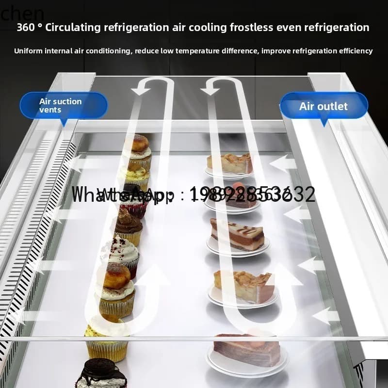 Sandwich display cabinet refrigerated open fruit fishing horizontal island cabinet open