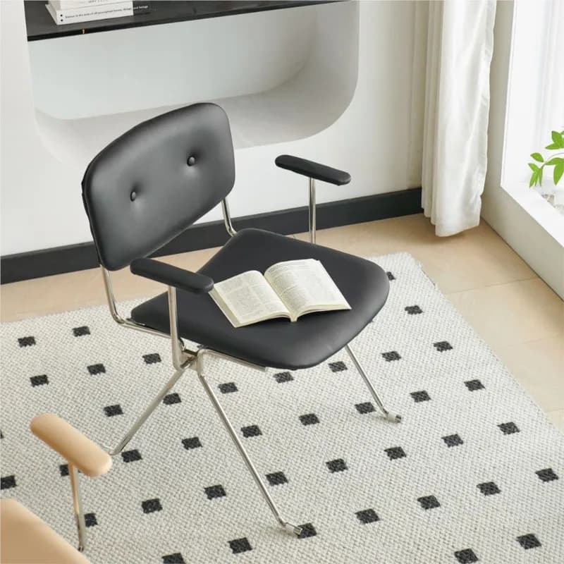 MOMO Dining Chair Home Designer Stainless Steel Backrest Chair Simple Medieval Dining Table Chair Cafe Chair Armchair