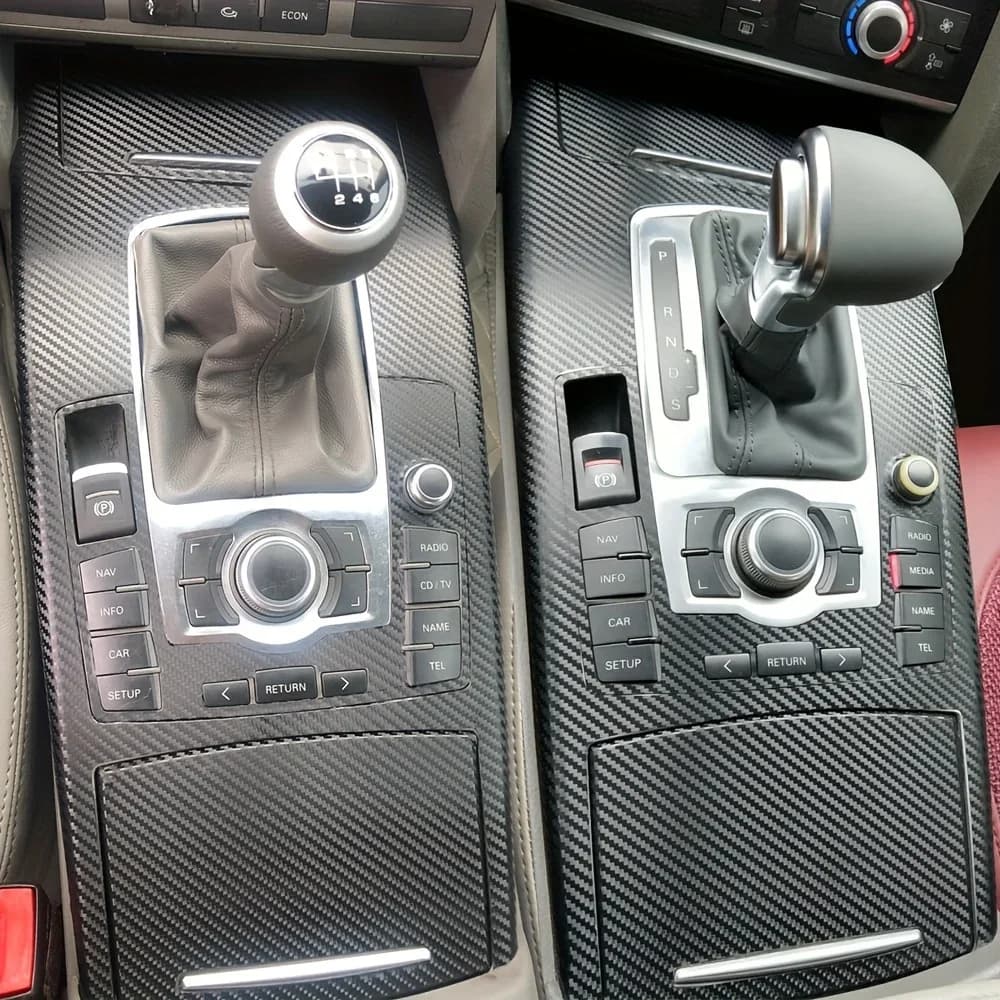 For Audi A6 C6 2005-2011 Carbon Fiber Interior Trim Set Center Console Gear Shift Dashboard Door Panel Decorative Strips
